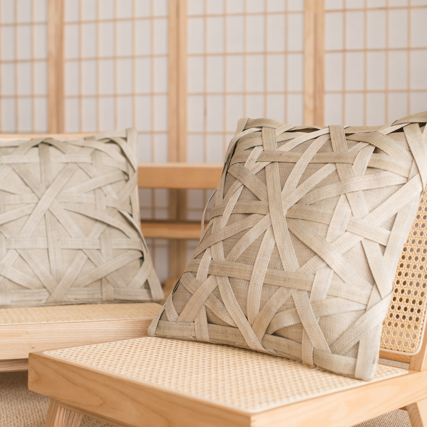 My Fair Artisan Cushion Big Diamond Amakan Center Weave