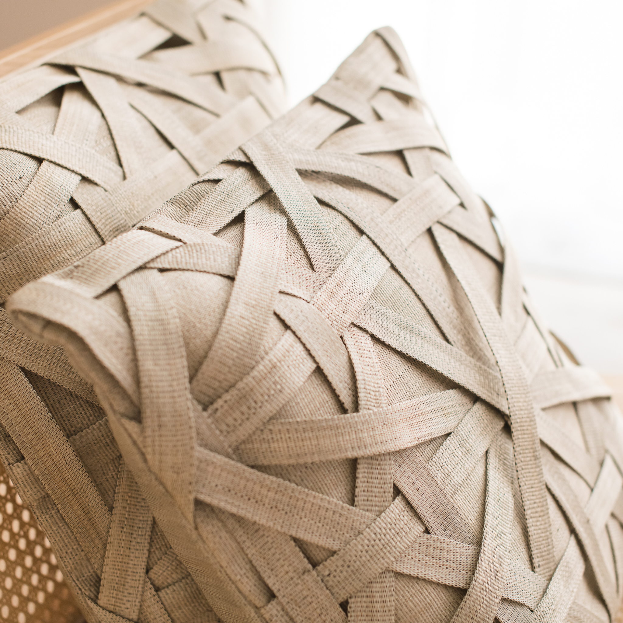 My Fair Artisan Cushion Big Diamond Amakan Center Weave