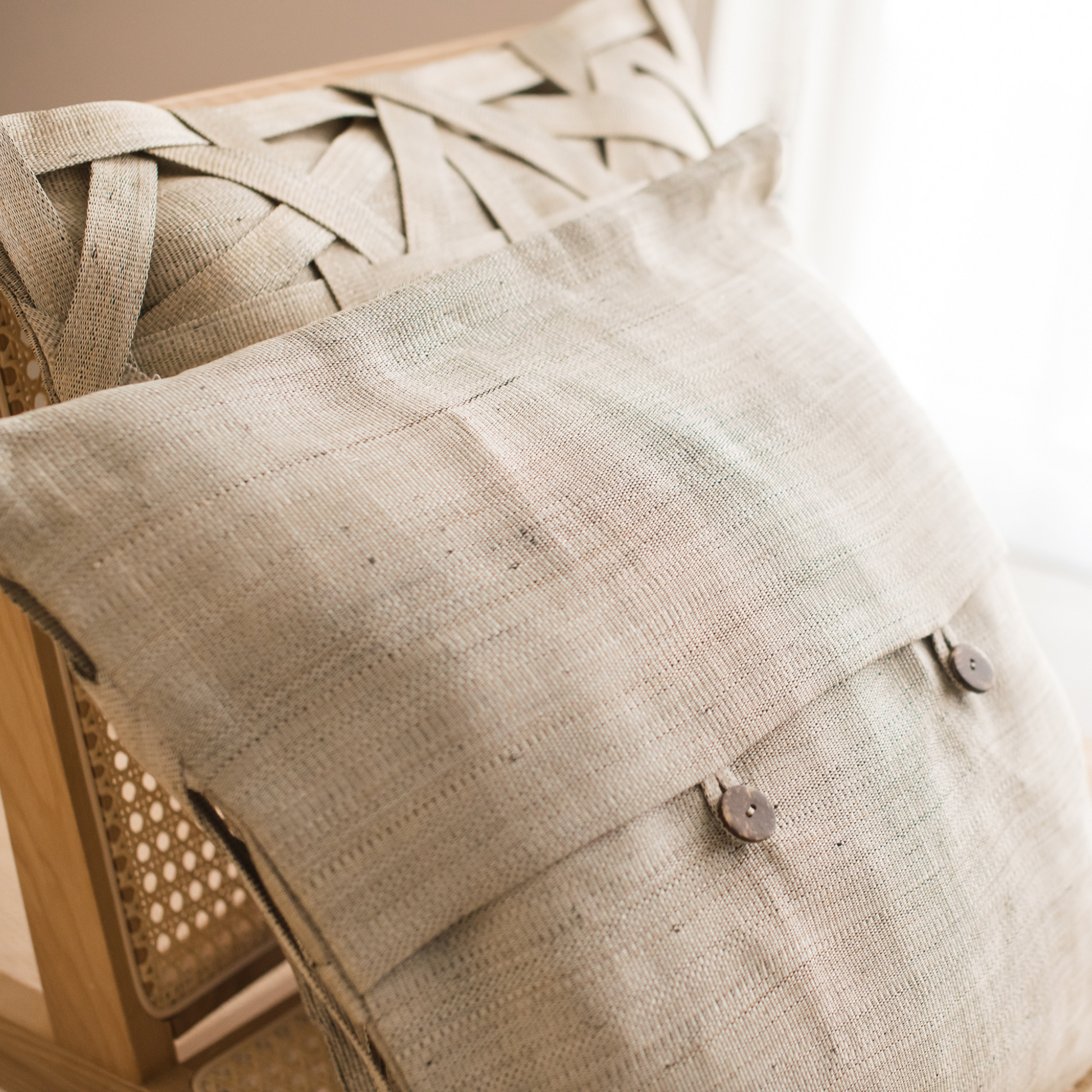 My Fair Artisan Cushion Big Diamond Amakan Center Weave
